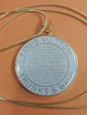 LV Light Lavender Trunks & Bags Charm Pendant Necklace 18KT GP